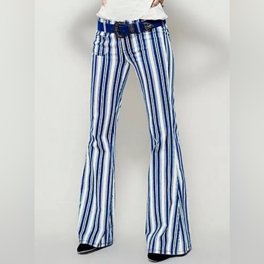 Free People Jolene Striped Flares, excellent condition